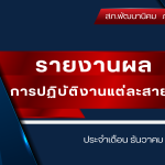 ผลการปฏิบัติงานของแต่ละสายงานเดือน ตุลาคม 2567